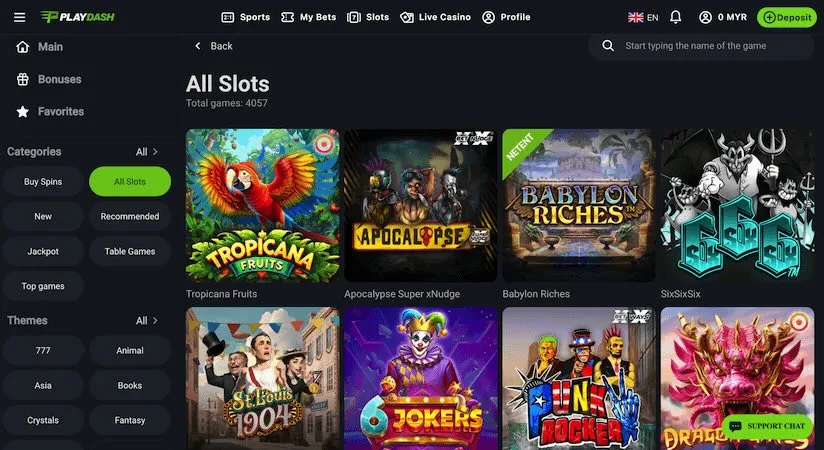 Malaysia Online Casino with Fast Payouts by PLAYDASH