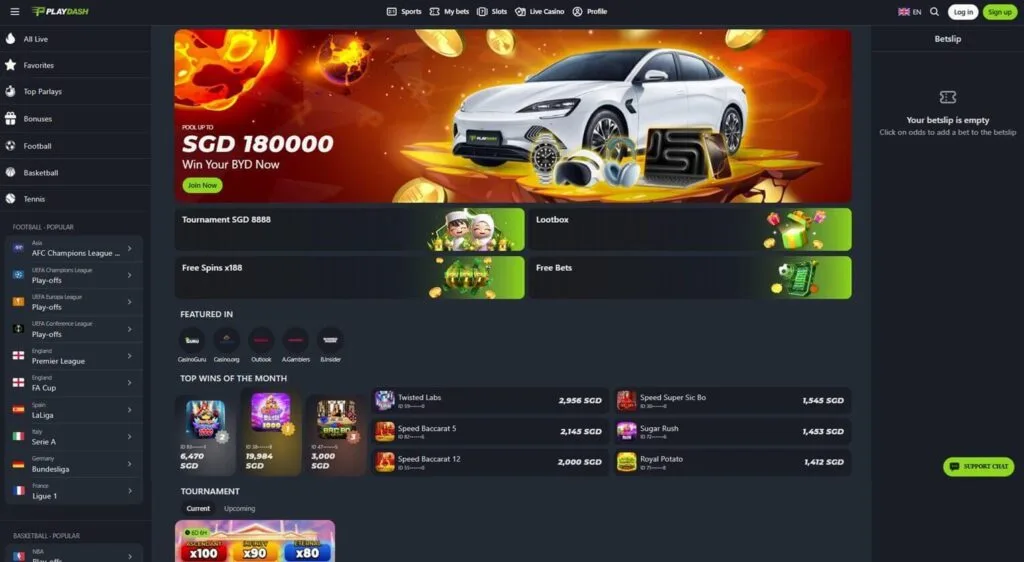 Singapore Online Casino with Fast Payouts by PLAYDASH
