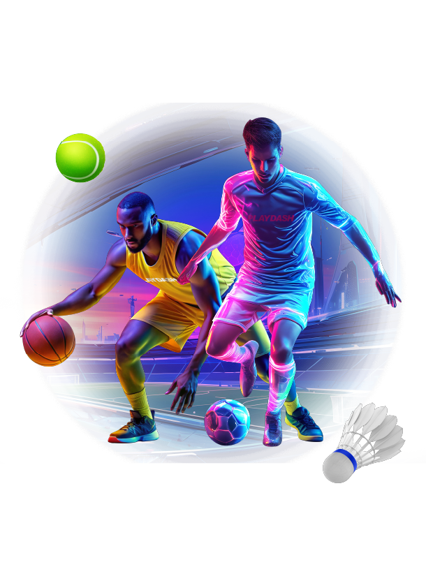 PLAYDASH football, basketball and tennis athletes